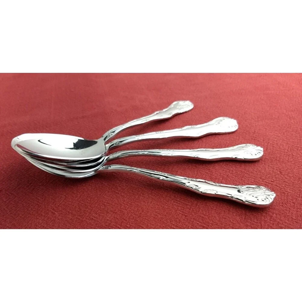 Reed & Barton VICTORIA SOUP PLACE SPOONS 18/10 Stainless Steel Flatware Lot of 4